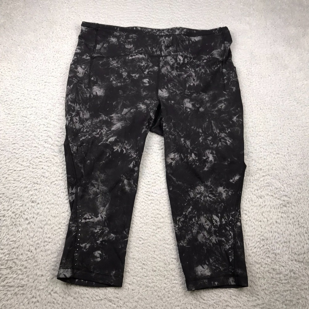 Lululemon Swift Speed High-Rise Crop 21" Pants Womens 18 Aquila Black Leggings